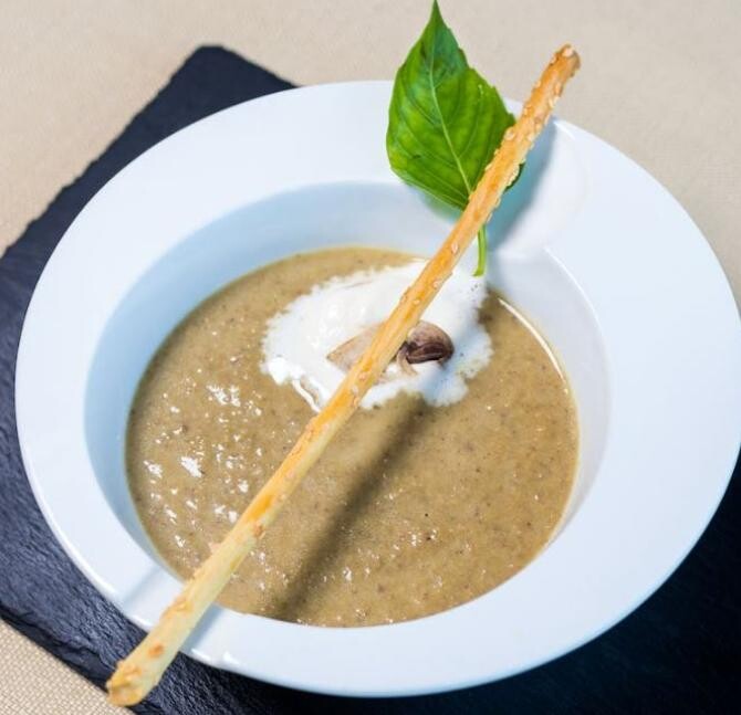 Scented mushroom soup with cheese.  You will certainly ask for another portion.  Source - Pexels