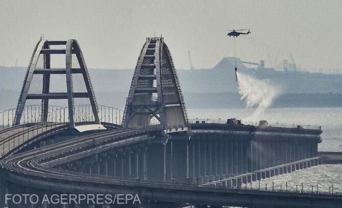 Problemele logistice ale Rusiei s-au acutizat după explozia de pe podul Kerci (Ministerul Apărării britanic) - Foto Agerpres