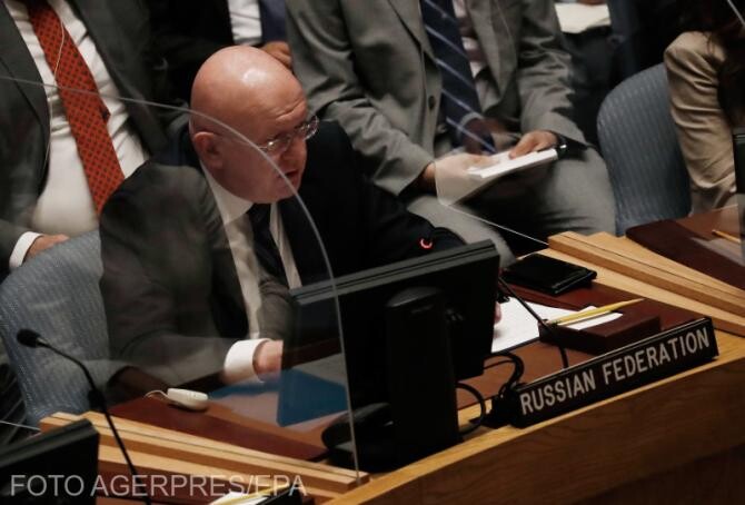 Reprezentantul permanent al Rusiei la ONU, Vasily Nebenzya. Sursa Agerpres