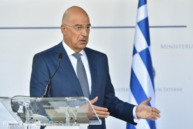 Ministrul Afacerilor Externe al Republicii Elene, Nikos Dendias. Sursa Agerpres.