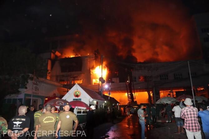 Incendiu devastator la un hotel din Cambodgia, soldat cu 27 de morți și peste 100 de răniți / Foto: Agerpres