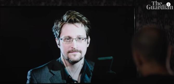 Edward Snowden, fost contractant de informații pentru Agenția de Securitate Națională SUA. Sursa: YTube The Guardian 