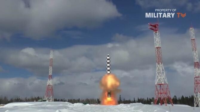 Lansare nereușită a rachetei Sarmat în Rusia. Kremlinul tace mâlc / Foto: Captură video Youtube Military TV