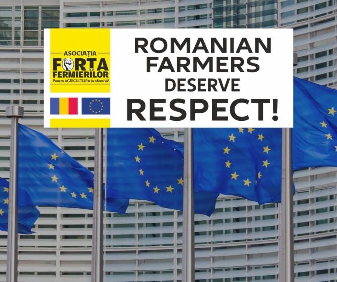 Protest în fața Comisiei Europene. "Fermierii Români merită respect!" / Foto: Facebook Asociația Forța Fermierilor