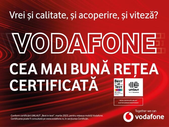 Vodafone este rețeaua fără dileme pentru clienți. Compania primește cel mai important certificate pentru viteză, stabilitate și calitatea conexiunii