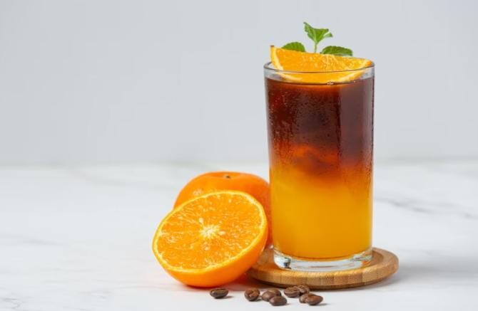Cappuccino cu suc de portocale, o băutură incredibil de aromată. Sursa foto: freepik.com