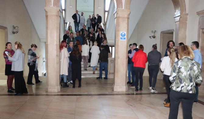 Circa 50 de salariați ai Consiliului Concurenței au protestat, joi,  în incinta instituției  Foto: Crișan Andreescu